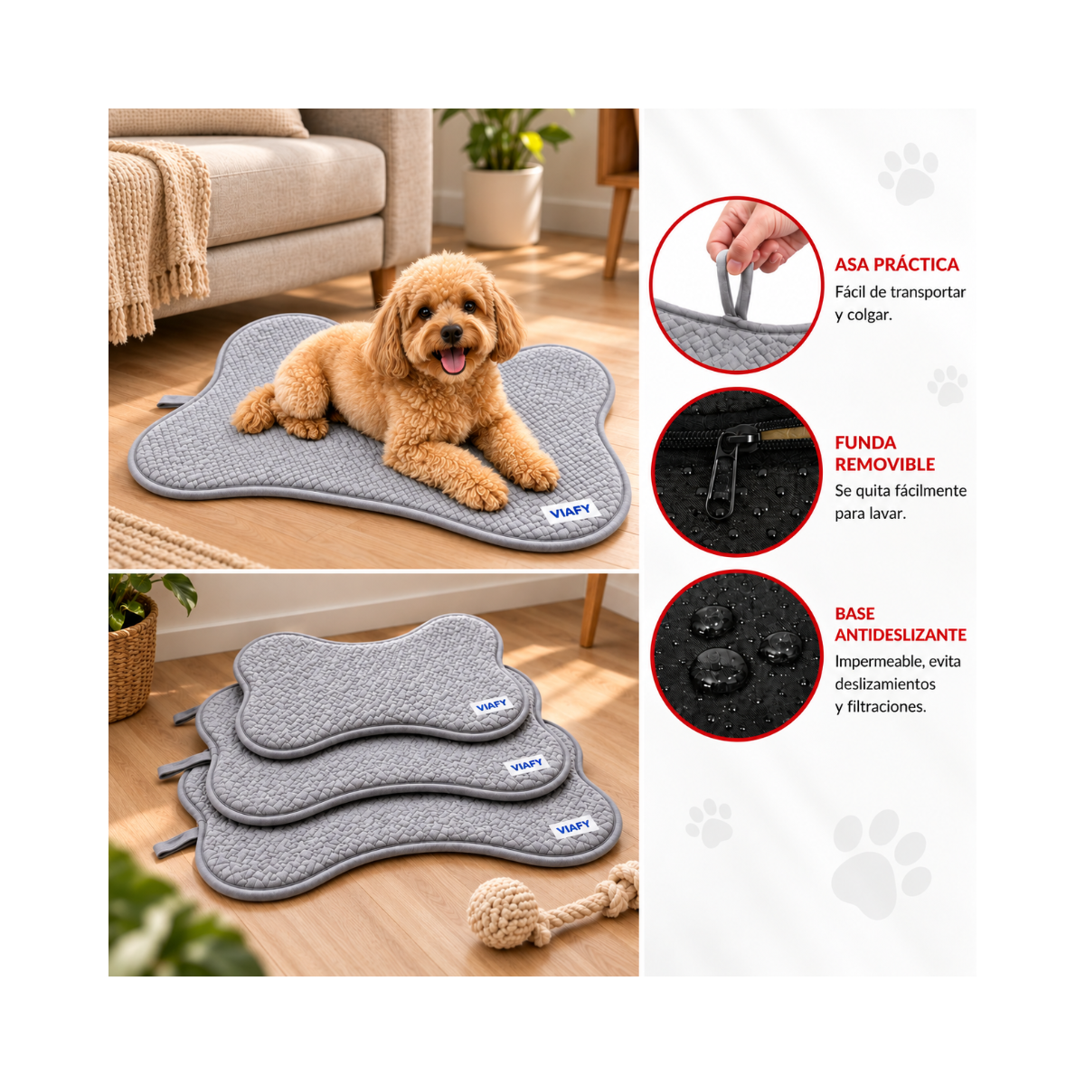 Manta t&eacute;rmica para perros con calor autogenerado y superficie impermeable